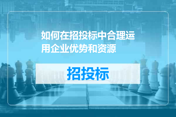 如何在招投标中合理运用企业优势和资源