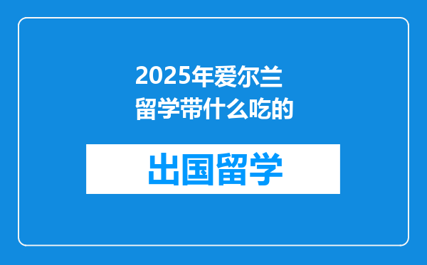 2025年爱尔兰留学带什么吃的