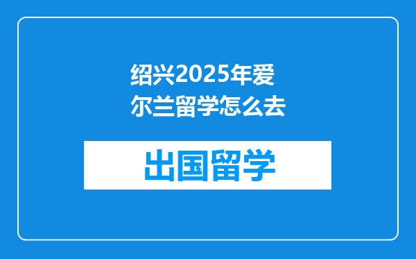 绍兴2025年爱尔兰留学怎么去