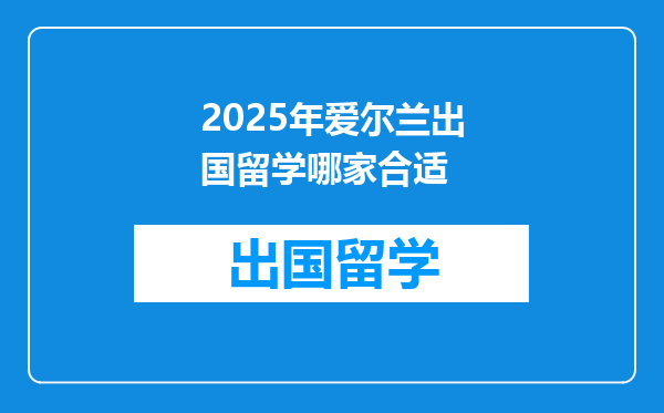 2025年爱尔兰出国留学哪家合适