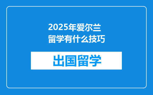 2025年爱尔兰留学有什么技巧