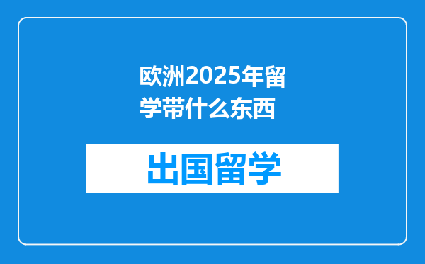 欧洲2025年留学带什么东西