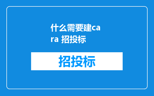 什么需要建ca ra 招投标