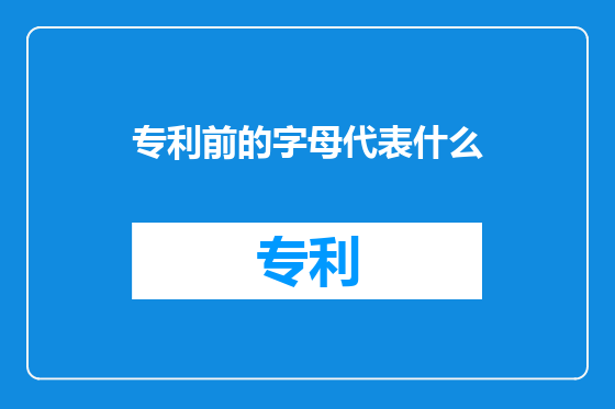 专利前的字母代表什么