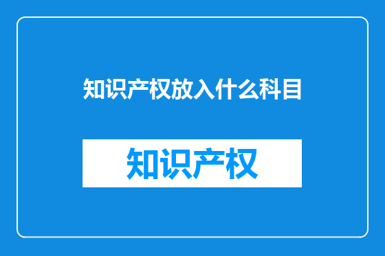 知识产权放入什么科目