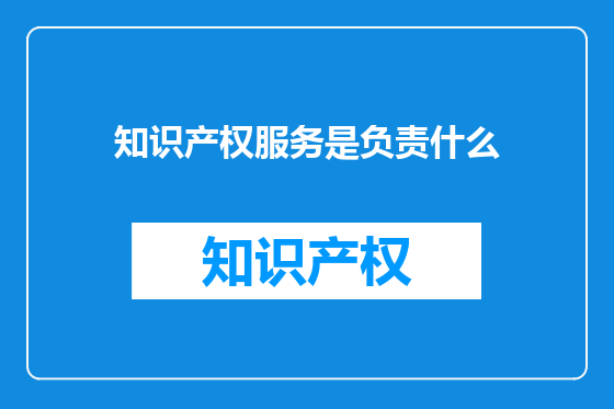 知识产权服务是负责什么