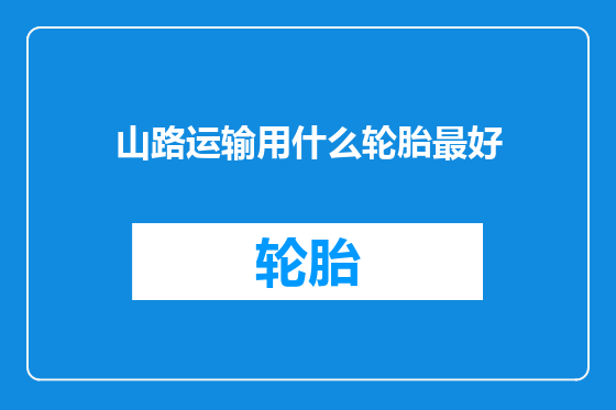 山路运输用什么轮胎最好