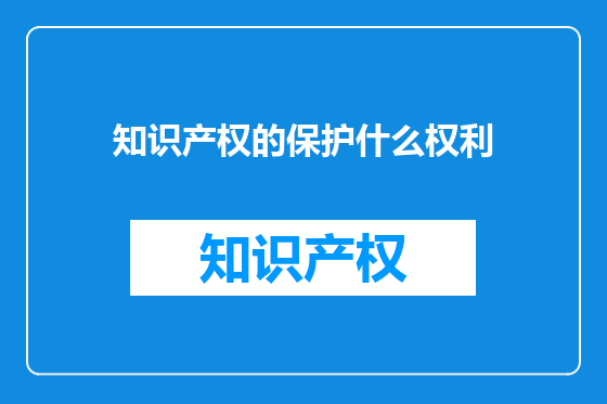 知识产权的保护什么权利