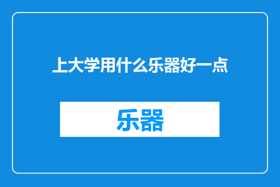上大学用什么乐器好一点