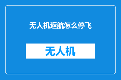 无人机返航怎么停飞