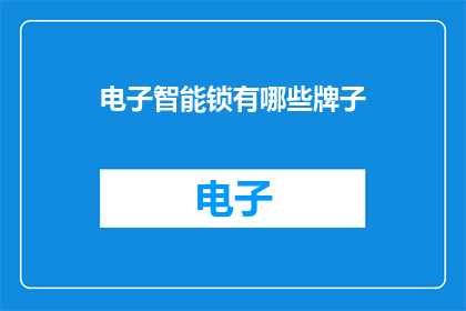 电子智能锁有哪些牌子
