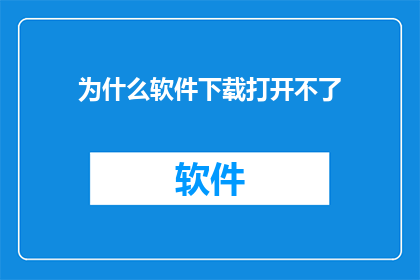 为什么软件下载打开不了