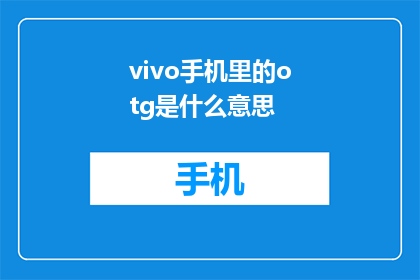 vivo手机里的otg是什么意思(vivo手机中的OTG功能是什么？)