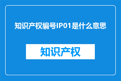知识产权编号IP01是什么意思