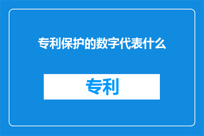 专利保护的数字代表什么