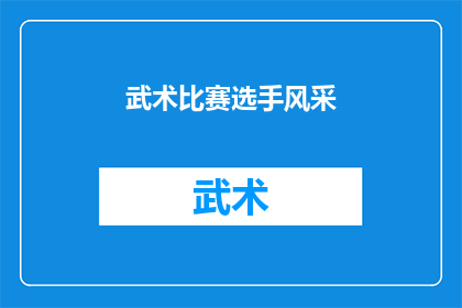 武术比赛选手风采(武术比赛选手风采：他们是如何展现自己独特魅力的？)