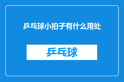 乒乓球小拍子有什么用处(乒乓球小拍子究竟有何用途？)