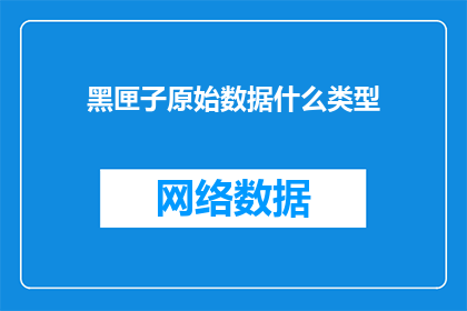 黑匣子原始数据什么类型(黑匣子原始数据的类型是什么？)