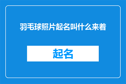 羽毛球照片起名叫什么来着(羽毛球爱好者们，你们是否还记得那个曾经让你心动不已的羽毛球照片？它是否在你们的记忆中留下了深刻的印记？让我们一起来回忆那些美好的瞬间，感受那份激情与活力)