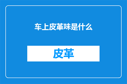 车上皮革味是什么(车内皮革味的来源是什么？)