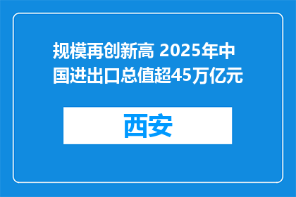 规模再创新高 2025年中国进出口总值超45万亿元