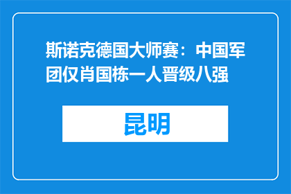 斯诺克德国大师赛：中国军团仅肖国栋一人晋级八强