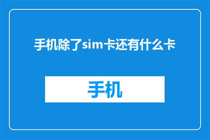 手机除了sim卡还有什么卡(除了SIM卡，手机还有哪些类型的存储卡？)